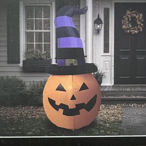 The Halloween Collection 4ft Inflatable Jack-O-Lantern LED Orange Yard Decor